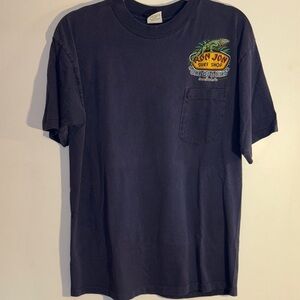 90s RonJon Cocoa Beach Navy Blue Single Stitch Surf T-Shirt Medium Unisex Iguana
